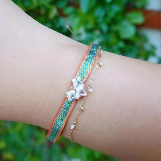 【镶砖编织手绳】VIKIKO复古编织绳彩钻 15-25cm 商品图0