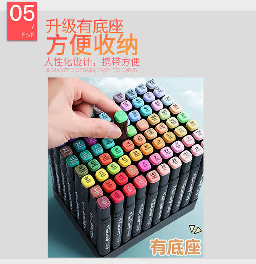 【80色马克笔特惠装】双头黑色马克笔80色套装小学生绘画美术用品 商品图2