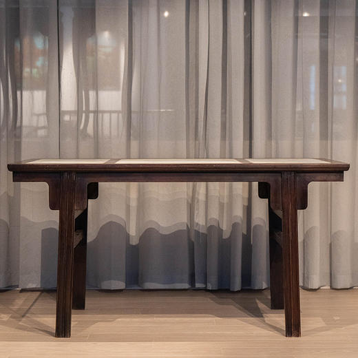 清 红木三镶云石夹头榫刀牙板画案 商品图0