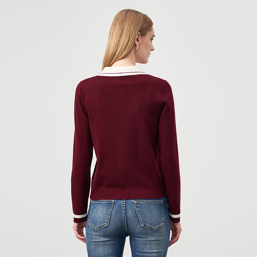 EITIE爱特爱秋季新品时尚拼接针织衫优雅打底衫女6701411 商品图5