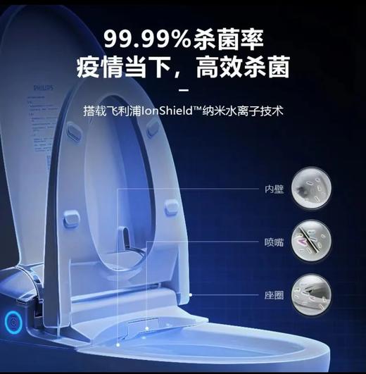 飞利浦家用智能马桶全自动感应一体式机即热冲洗烘干抗菌坐便器  AIB6406/93 商品图2