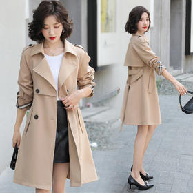 WZ7689  2022年早春秋季新款风衣外套女大衣短款小个子英伦风气质今年流行