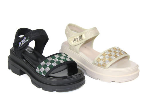 豪行2022年夏季款22201002时尚平跟宽松凉鞋中跟露趾方根女凉鞋 商品图2