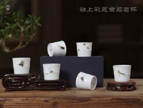 花鸟竹节杯
