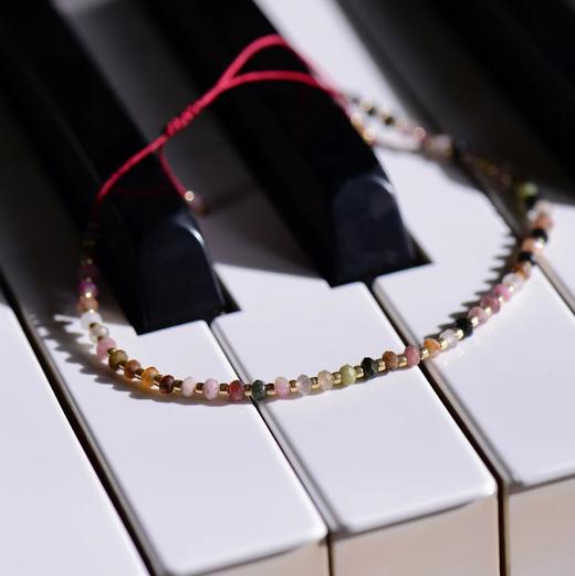 VIKIKO 【碧玺】日本天然宝石极细小红绳手链绳 15-20cm 商品图0