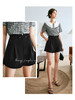 欧芮儿OLrain法式黑色休闲裤女夏季2022年新款高腰宽松阔腿短裤 商品缩略图0
