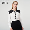 EITIE爱特爱秋季新款通勤百搭飘带直筒上衣衬衫6713402 商品缩略图0