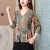 V领七分袖娃娃领，显瘦遮肚子减龄上衣KQL-H1909 商品缩略图4