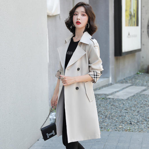 WZ7689  2022年早春秋季新款风衣外套女大衣短款小个子英伦风气质今年流行 商品图5
