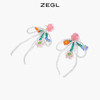 ZEGL花朵串珠耳环女高级感彩色耳钉夏日多巴胺穿搭度假银针耳饰品 商品缩略图1