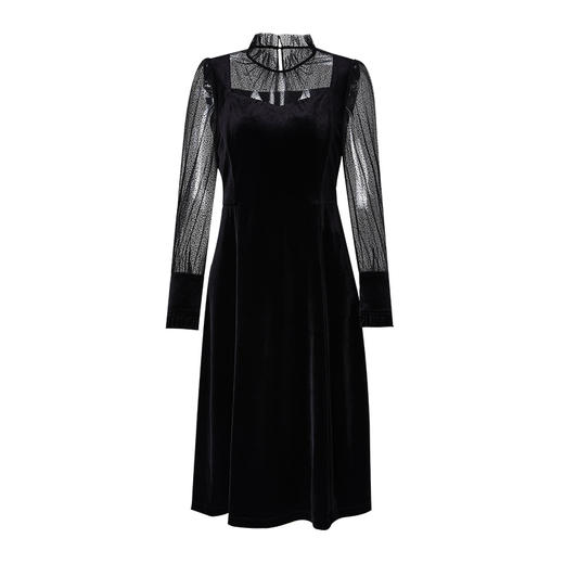 EITIE爱特爱秋款舒适简约镂空花边修身a字裙连衣6707435 商品图5