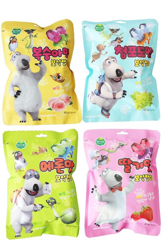 韩国进口韩美禾宝石戒指糖网红儿童棒棒糖草莓葡萄多口味袋装60g 商品图1