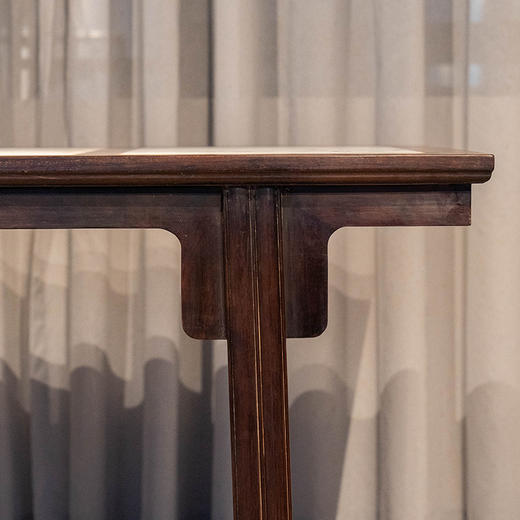 清 红木三镶云石夹头榫刀牙板画案 商品图1