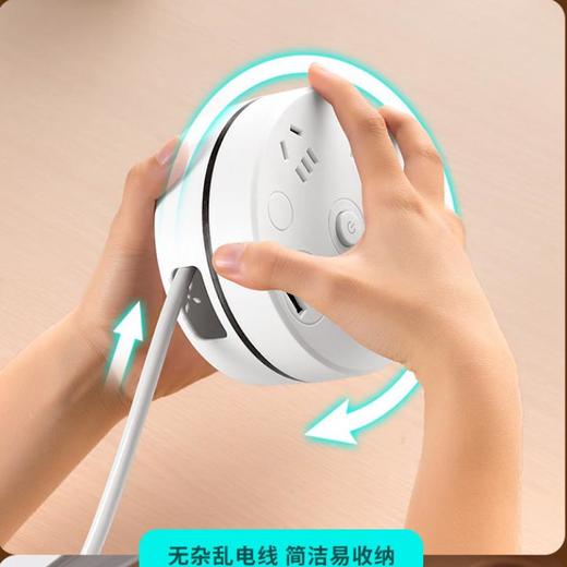 家用可绕线多功能插座，USB插孔+独立开关夜灯！ 商品图1