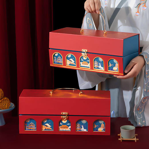 中秋月饼包装盒高档礼盒烘焙店甜品包装空盒【仅礼盒 包装盒DIY】 商品图1