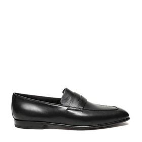 ERMENEGILDOZEGNA/杰尼亚 男士黑皮革乐福鞋皮鞋单鞋 192 LHAFR A3014X