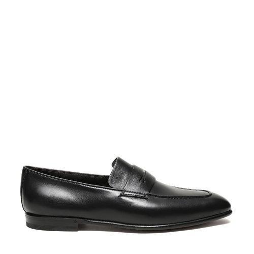 ERMENEGILDOZEGNA/杰尼亚 男士黑皮革乐福鞋皮鞋单鞋 192 LHAFR A3014X 商品图0