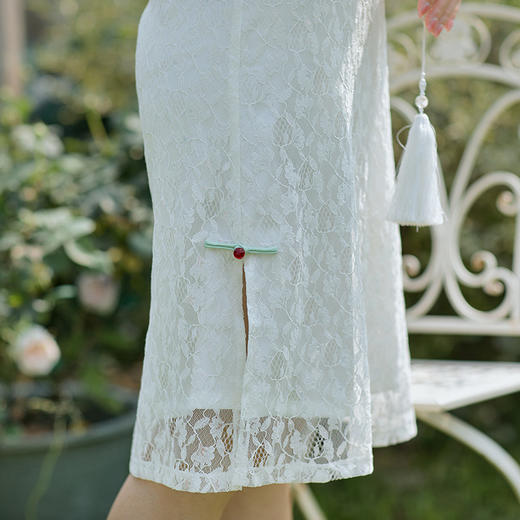 个性小众，优雅新款A版花瓣蕾丝短袖汉服风少女旗袍BS-2653 商品图5