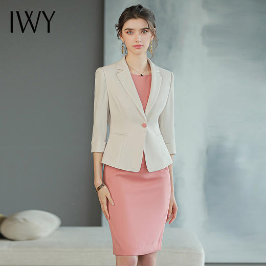 IWY/职业装气质女神范套装裙女时尚气质两件套七分袖ol背心连衣裙C1577+Q754 商品图2