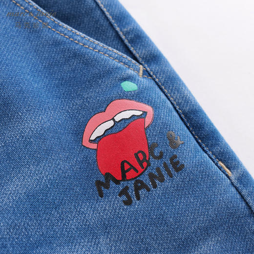 【打折】马克珍妮秋装 女童印花仿针织牛仔裤 儿童裤子221671 商品图4