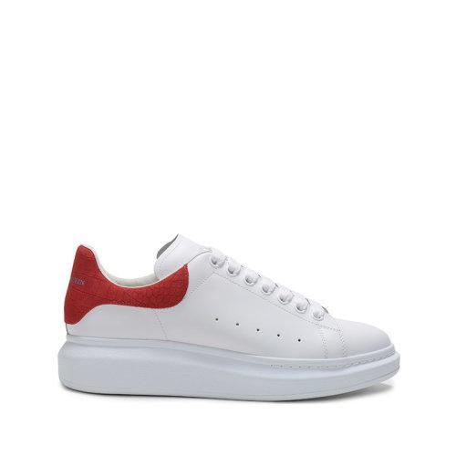 2021春夏 Alexander McQueen/亚历山大麦昆 男士皮革系带阔型运动鞋休闲鞋 625162 WHZ4K小白鞋 商品图20