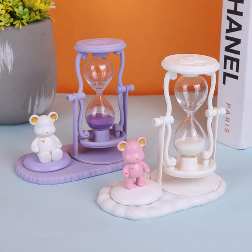 「时尚ins风！暴力熊沙漏」摆台沙漏计时器ins可爱流沙瓶生日礼物家居桌面摆件装家居饰品 商品图0