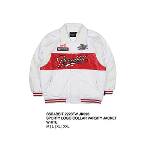 BSRABBIT 22-23FWJK022 JK023 JK026 新款雪服  SPORTY LOGO COLLAR VARSITY JACKET 商品图2