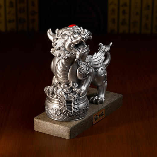 霸王貔貅摆件足银888g工艺品 复古国潮高档商务礼品大气皮质包装 商品图5