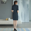 IWY/气质干练短袖西装连衣裙女藏青色高端职业装显瘦售楼部工作服Q745 商品缩略图3