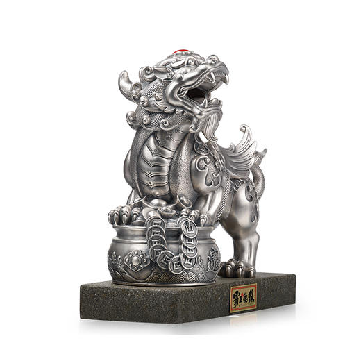 霸王貔貅摆件足银888g工艺品 复古国潮高档商务礼品大气皮质包装 商品图3