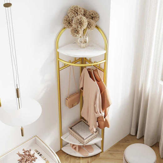 【主播推荐】网红衣帽架落地简约意式收纳架房间墙角挂衣架家用简易转角衣帽架 商品图4
