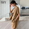 IWY/西装套装女短袖卡其设计感薄款西服短袖时尚女装套装ACP62 商品缩略图1