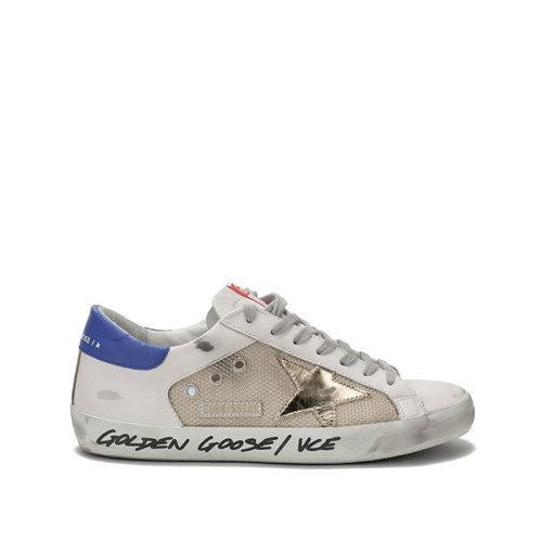 GOLDEN GOOSE DELUXE BRAND/GOLDEN GOOSE DELUXE BRAND黄金鹅 男士织物配皮Super-Star系带休闲运动鞋板鞋脏脏鞋 GMF00103 F002082 商品图0