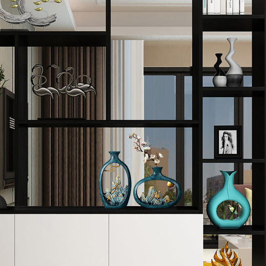 【万里江山】新中式禅意花瓶摆件创意客厅干花插花花器电视柜办公室简约装饰品 商品图7