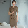IWY/高档西装连衣裙咖色女总裁范商务正装裙子气质干练双排扣工服Q745 商品缩略图2