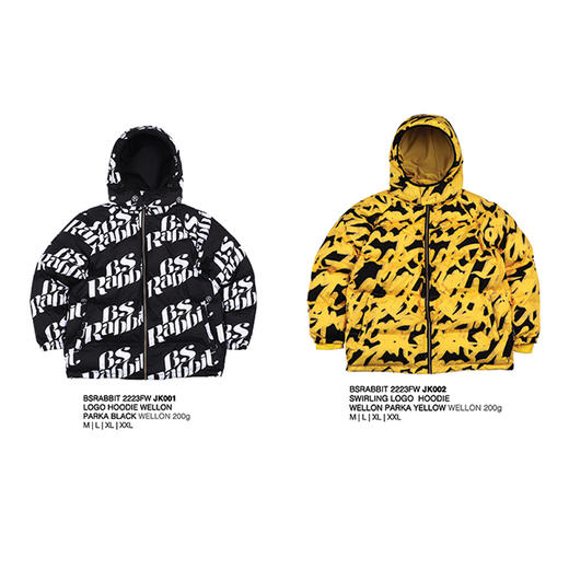 BSRABBIT 22-23FWJK001 JK002 新款雪服 LOGO HOODIE WELLON PARKA 商品图0