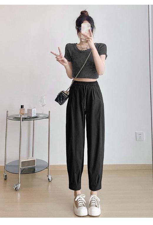 HXFS0190新款时尚气质休闲舒适宽松灯笼裤 商品图5