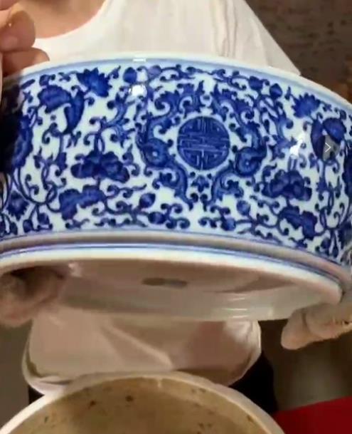 缠枝莲团寿聚宝盆尺寸 商品图0