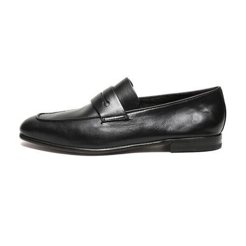 ERMENEGILDOZEGNA/杰尼亚 男士黑皮革乐福鞋皮鞋单鞋 192 LHAFR A3014X 商品图2