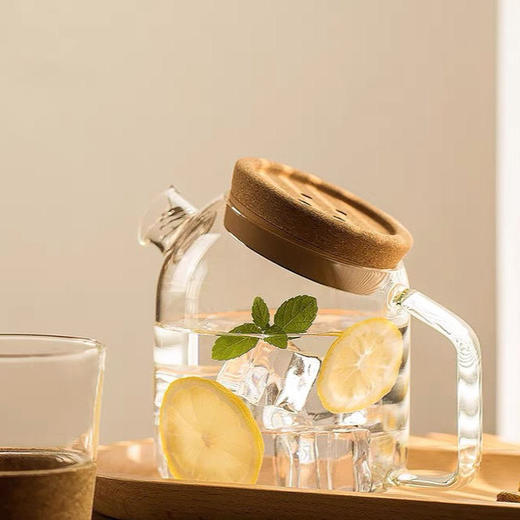 高硼硅透明玻璃耐热凉水壶日式大容量家用柠檬北欧花水果茶 商品图0