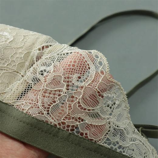 纯欲无痕性感蕾丝安心美背运动内衣女无钢圈聚拢吊带睡眠文胸 商品图5