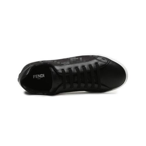 FENDI/芬迪 男士织物配皮系带休闲运动鞋板鞋FF提花图案 7E1455 ABNX 商品图3