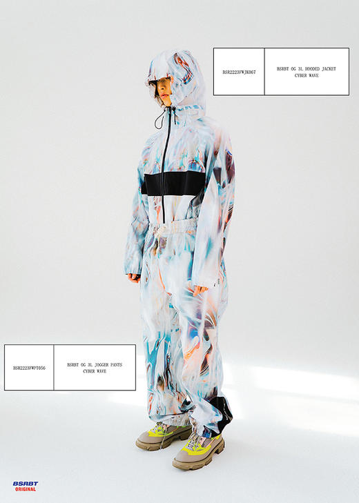 BSRABBIT 22-23FWJK067 新款雪服  BSRBT OG 3L HOODED JACKET   CYBER WAVE 商品图1