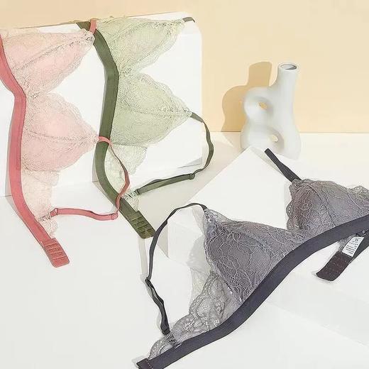 纯欲无痕性感蕾丝安心美背运动内衣女无钢圈聚拢吊带睡眠文胸 商品图3