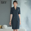 IWY/气质干练短袖西装连衣裙女藏青色高端职业装显瘦售楼部工作服Q745 商品缩略图2