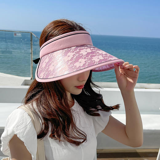 无顶变色防晒帽,夏季新款大沿户外沙滩空顶帽 商品图2
