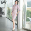 IWY/粉紫色职业连衣裙高级感女假两件工作服职业装高端前台工装裙Q747 商品缩略图4