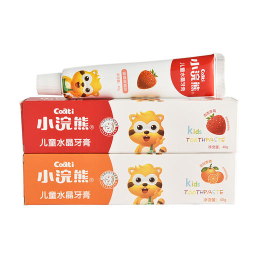 小浣熊儿童水晶牙膏3-6-12岁宝宝防蛀固齿乳牙换牙水果味40g 商品图4
