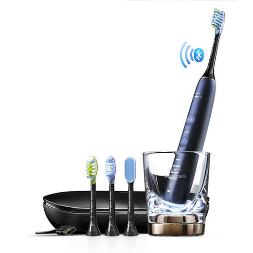 飞利浦Philips电动牙刷 智臻礼盒装 蓝牙版 成人声波震动钻石系列 HX9954/52星空蓝 商品图0