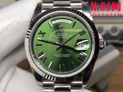 EW劳力士星期日历型系列 日志40mm 款式：墨绿面 男士腕表 商品图1